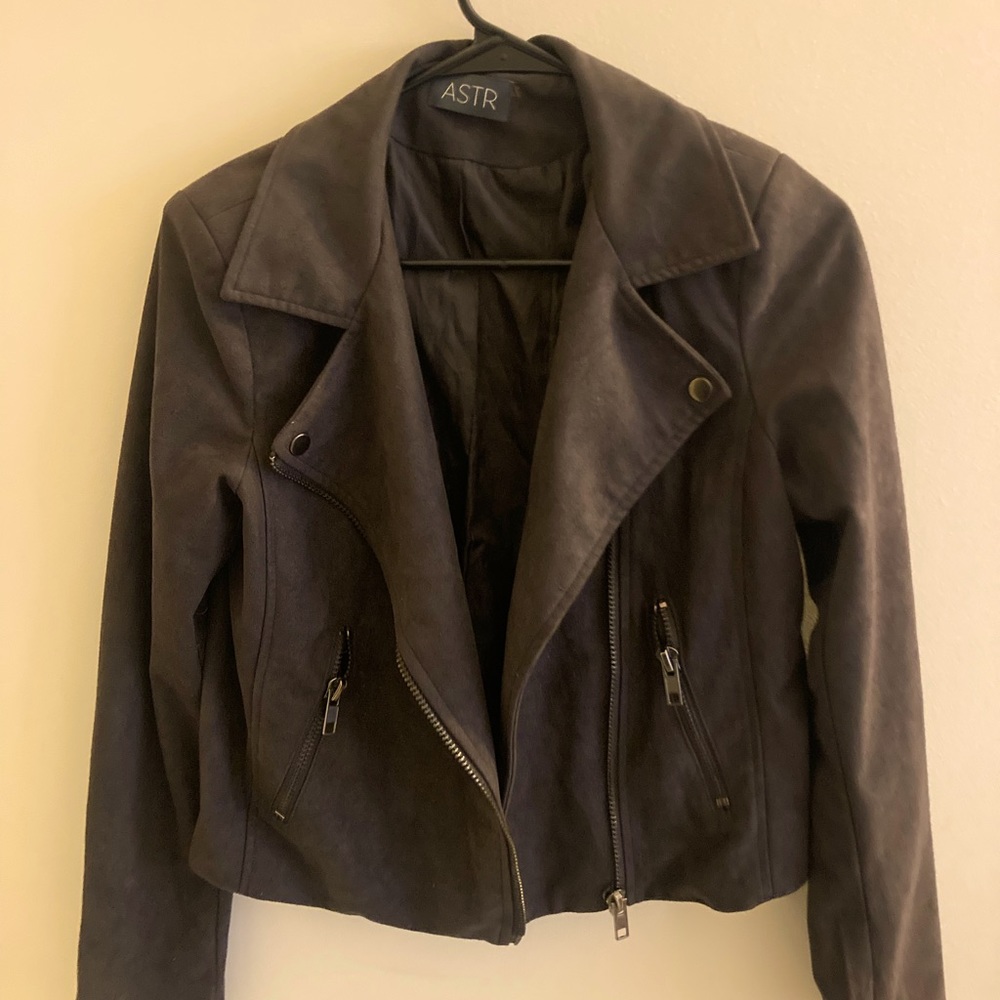 ASTR chocolate brown suede Moto jacket size S